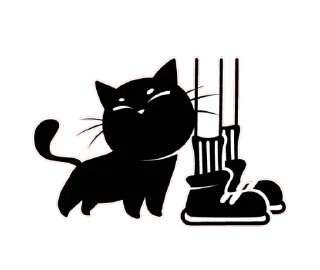 😻 emoji Чёрный кот @TgSticker Telegram sticker 11 of 20