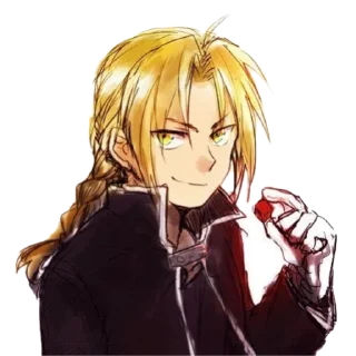 😏 emoji Edward Elric by @peach_artworld Telegram sticker 11 of 24
