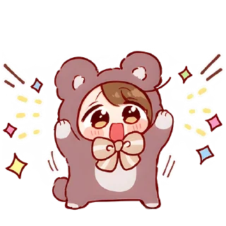🥳 emoji Кума-чан @Nyasticks Telegram sticker 21 of 25
