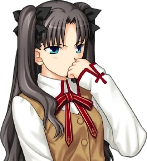 🤔 emoji Fate/stay night - Rin Tohsaka Telegram sticker 14 of 88