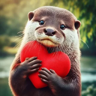 ❤️ emoji @vidromemi AI GENERATED OTTERS Telegram sticker 16 of 46
