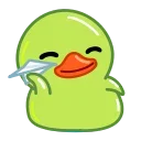 ✈️ emoji Lime Duck :: @Stickers_Chaos Telegram sticker 1 of 10