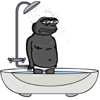 🛀 emoji - BLACK P E P E ♥ @IKOTIBA Telegram sticker 10 of 100