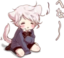 😌 emoji Cute cat ear boy :: @line_stickers Telegram sticker 17 of 40