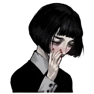 😒 emoji Грустная девочка @nyasticks Telegram sticker 15 of 33