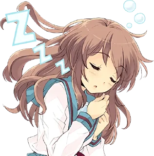 😴 emoji The Melancholy of Haruhi Suzumiya :: @line_stickers Telegram sticker 11 of 40