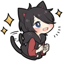 😍 emoji BLACK KITTEN 3 :: @line_stickers Telegram sticker 19 of 120