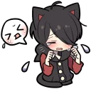 😫 emoji BLACK KITTEN 3 :: @line_stickers Telegram sticker 11 of 120