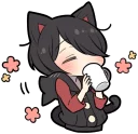 ☕ emoji BLACK KITTEN 3 :: @line_stickers Telegram sticker 18 of 120
