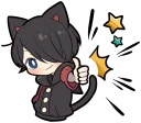 😉 emoji BLACK KITTEN 3 :: @line_stickers Telegram sticker 14 of 120