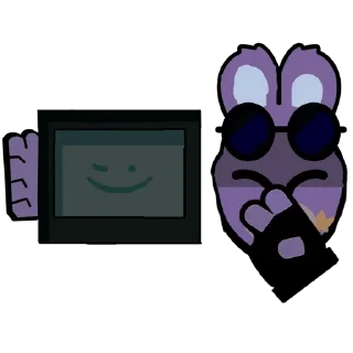 🤝 emoji Glamrock Bonnie forest and tvs Telegram sticker 22 of 39