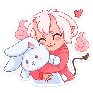 ❤️ emoji Они-тян :: @stickroom Telegram sticker 7 of 48
