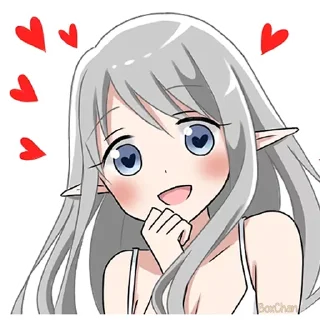 ❤ emoji Эльфийка "BoxChan" Telegram sticker 12 of 68