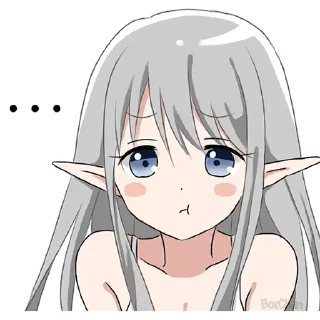 😐 emoji Эльфийка "BoxChan" Telegram sticker 1 of 68