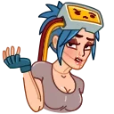 🤨 emoji Cyber Girl Telegram sticker 12 of 15