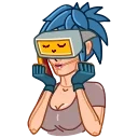 😱 emoji Cyber Girl Telegram sticker 4 of 15