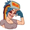 👋 emoji Cyber Girl Telegram sticker 5 of 15