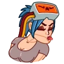 😠 emoji Cyber Girl Telegram sticker 7 of 15