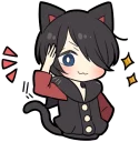 😼 emoji BLACK KITTEN 3 :: @line_stickers Telegram sticker 13 of 120