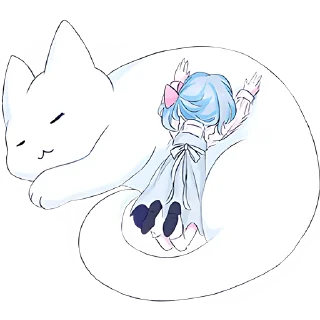 😴 emoji Голубая девочка @Nyasticks Telegram sticker 7 of 41