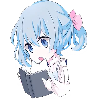😮 emoji Голубая девочка @Nyasticks Telegram sticker 15 of 41