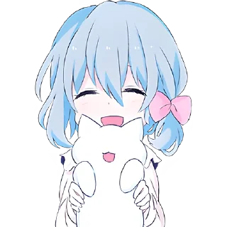 😁 emoji Голубая девочка @Nyasticks Telegram sticker 21 of 41