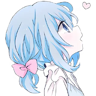😍 emoji Голубая девочка @Nyasticks Telegram sticker 10 of 41