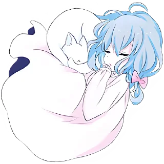 😴 emoji Голубая девочка @Nyasticks Telegram sticker 5 of 41