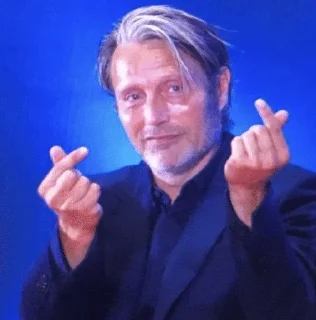 🫰 emoji Mads Mikkelsen🎀 Telegram sticker 23 of 91