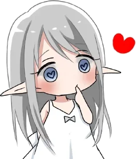 🙂 emoji @anime_stickerr Эльфийка Telegram sticker 20 of 20