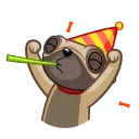 🥳 emoji Fred the Pug Telegram sticker 23 of 25