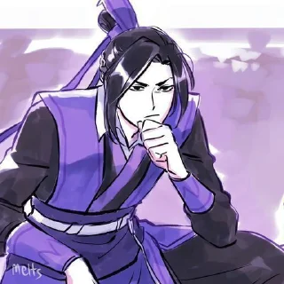🤔 emoji Вансяни курят травку Гусу Лань. •° @suicideeess Telegram sticker 17 of 120