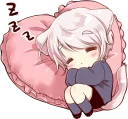 😴 emoji Cute cat ear boy :: @line_stickers Telegram sticker 13 of 40