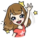 👋 emoji Momoko Telegram sticker 5 of 35