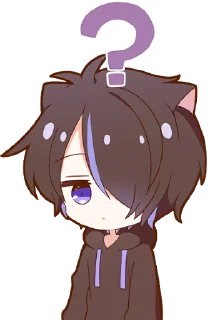🤔 emoji Kuroneko Kun @jp_stickers Telegram sticker 18 of 40