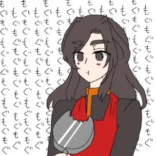 😐 emoji Кай Сато. Telegram sticker 6 of 18