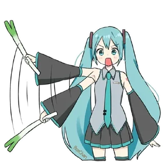 😦 emoji Мику Хацунэ "BoxChan" Telegram sticker 24 of 40