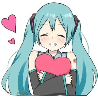 ❤ emoji Мику Хацунэ "BoxChan" Telegram sticker 6 of 40