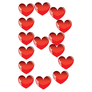 Sticker from @TVstickers Hearts Alphabet