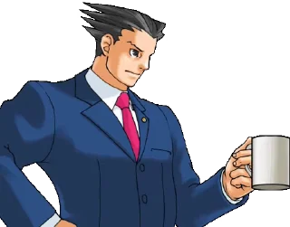 ☕️ emoji Ace Attorney Telegram sticker 22 of 50