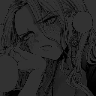 😑 emoji 👻°аниме чб; by @nezabydii Telegram sticker 16 of 25
