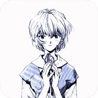 🙏 emoji Кто ты? Аянами Рей @fStikBot Telegram sticker 4 of 26