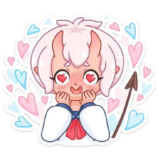 😍 emoji Они-тян; больше - @stickersvk18 + @yooshi69 Telegram sticker 6 of 53