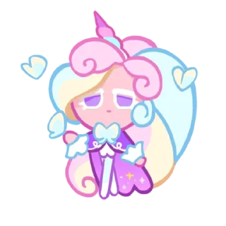 Sticker from Unicorn cream cookie