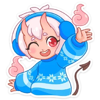 👋 emoji Зимняя Они-тян (@TgSticker) Telegram sticker 15 of 48