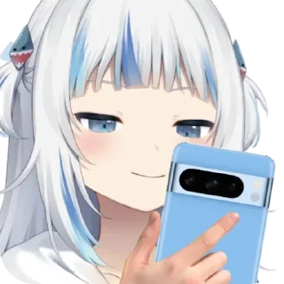 📱 emoji Gura with Google Pixels Telegram sticker 21 of 39