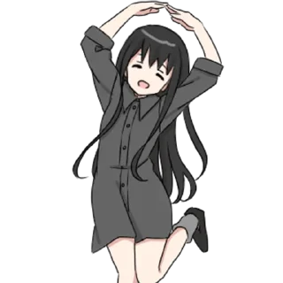 🔴 emoji girl with long black hair @kpi_jojo Telegram sticker 7 of 32