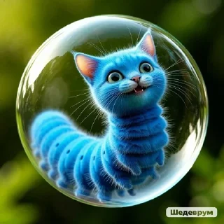 🌟 emoji синяя котогусеница стикеры хах Telegram sticker 11 of 68