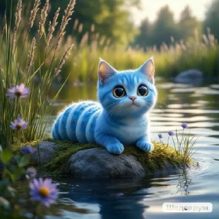 🌟 emoji синяя котогусеница стикеры хах Telegram sticker 15 of 68