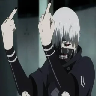 🖕 emoji Токийский гуль @anime_stickerr Telegram sticker 3 of 20